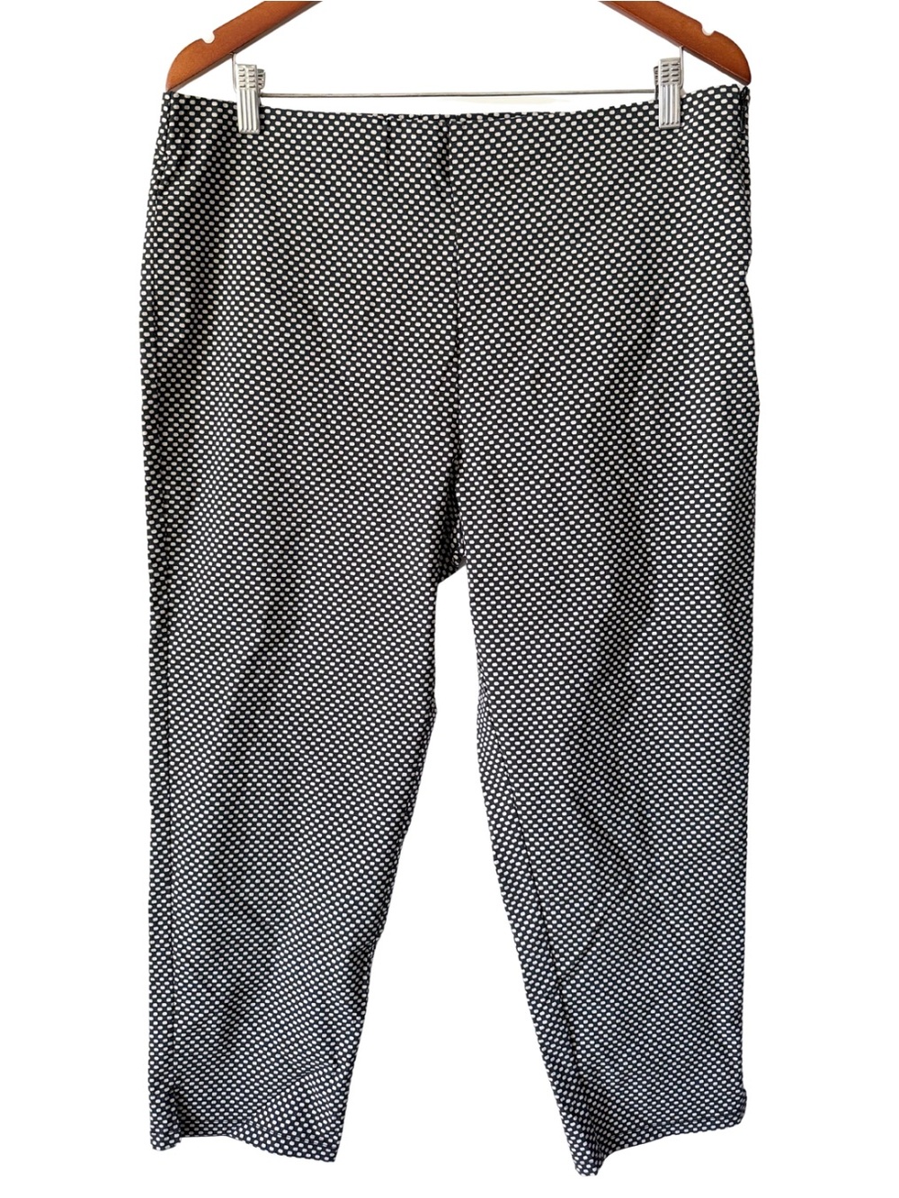 Who What Wear Black White Polka Dot Pattern Womens Dress Pants Slacks 1X Stretch